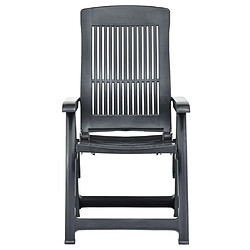 Avis Maison Chic Lot de 2 Chaises inclinables de jardin - Fauteuil d'extérieur Plastique Anthracite -MN15891