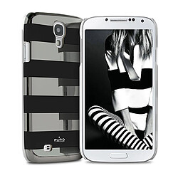 Coque arrière Puro effet miroir stripe coloris argent et noir Samsung Galaxy S4 i9500