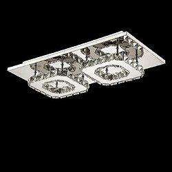 Acheter Stoex Blanc Plafonnier en Cristal Miroir Acier Inoxydable Double Tête Moderne LED Luminaire Lustre Eclairage Salon Chambre Couloir Entrée