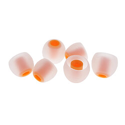 Avis 3.8mm silicone écouteurs intra-auriculaires couvre earbud conseils 3 paires de transparen orange