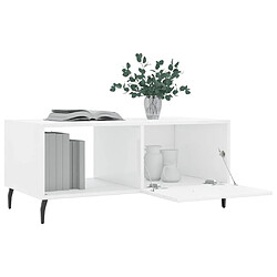 Acheter Maison Chic Table basse,Table Console Table d'appoint, Table pour salon Blanc brillant 90x50x40 cm Bois d'ingénierie -MN89639