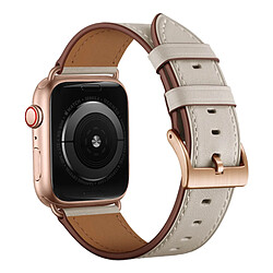 Avizar Bracelet pour Apple Watch 41mm / 40mm / 38 mm Cuir véritable Beige