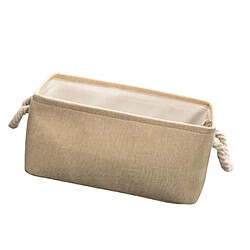 Panier de rangement en tissu pliable avec porte poignées beige