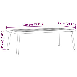 vidaXL Table basse de jardin anthracite 110x55x35 cm acier pas cher