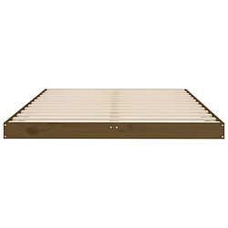 Acheter vidaXL Cadre de lit sans matelas marron miel 120x190 cm