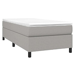 Avis Maison Chic Lit Adulte - Lit simple Lit à sommier tapissier et matelas moelleux - Meuble de Chambre - Gris clair 90x190 cm Tissu -MN91355