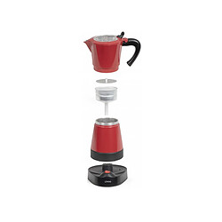 Cafetière italienne électrique 6 tasses rouge - DOD117RC - LIVOO