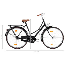 vidaXL Vélo hollandais à roue de 28 pouces 57 cm pour femmes pas cher