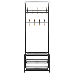vidaXL Porte-manteau avec rangement pour chaussures 68x32x182,5cm Noir