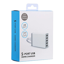 Acheter Wewoo Chargeur 5V 8A 5 ports USB rapide de voyage (Blanc)