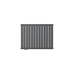 LuxeBath Radiateur tubes ovales raccord à gauche anthracite 78x60 cm thermoplongeur 300W