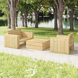 Maison Chic Salon de jardin 3 pcs - Table et chaises d'extérieur - Mobilier/Meubles de jardin Moderne Bois massif de pin imprégné -MN59337