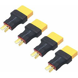 Jeu de 4 adaptateurs - Connecteur XT90 femelle vers T Deans mâle, idéal pour les voitures RC, les avions et les batteries Lipo ESC - Sans fil