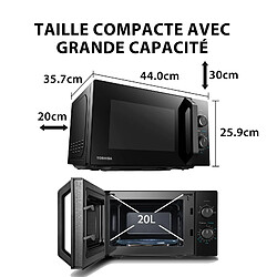 Micro-ondes pose libre - TOSHIBA - MW2-MM20P(BK) - Noir - 20L - 800W