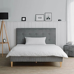 Homestyle4U Lit 2 Places 140x200 cm avec Matelas gris