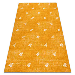 RUGSX Tapis pour enfants HEARTS Jeans, vintage cœurs - orange 100x150 cm