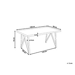 Avis Beliani Table de repas GRIEGER Effet marbre Blanc