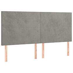 Acheter Maison Chic Tête de lit scandinave à LED,meuble de chambre Gris clair 160x5x118/128 cm Velours -MN32592