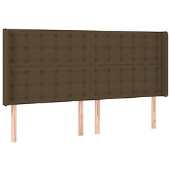 Avis Maison Chic Tête de lit scandinave à LED,meuble de chambre Marron foncé 183x16x118/128 cm Tissu -MN84744