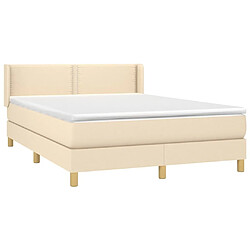 Avis Maison Chic Lit Adulte - Lit simple Lit à sommier tapissier avec matelas moelleux - Meuble de Chambre - Crème 140x200 cm Tissu -MN57515