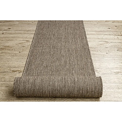 RUGSX TAPIS DE COULOIR SIZAL FLOORLUX modèle 20433 gris foncé LISSE 120 cm 120x300 cm pas cher