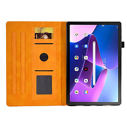 Etui en PU motif, anti-chute, motif veille/sommeil automatique avec support et porte-cartes pour votre Lenovo Tab M10 Plus (Gen 3) - kaki