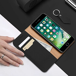 Dux Ducis Etui en cuir véritable + TPU avec support noir pour votre Apple iPhone SE 2