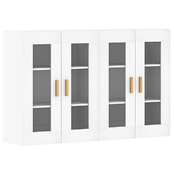 Maison Chic Lot de 2 Armoires murales,Meuble de Rangement,Armoire Suspendue blanc bois d'ingénierie -MN43692