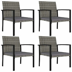 Maison Chic Lot de 4 Chaises de salle à manger de jardin - Fauteuil d'extérieur Résine tressée Gris -MN98217