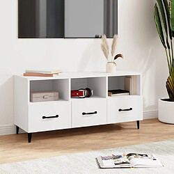 Maison Chic Meuble TV scandinave - Banc TV pour salon Blanc 102x35x50 cm Bois d'ingénierie -MN36369