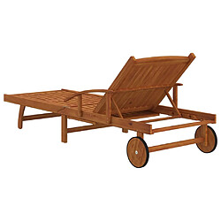 Helloshop26 Lot de 2 transats chaise longue bain de soleil lit de jardin terrasse meuble d'extérieur bois d'acacia solide 02_0012139 pas cher