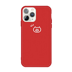 Wewoo Coque Pour iPhone 11 Pro Petit Cochon Motif Coloré Givré TPU Téléphone Housse de Protection Rouge