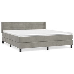 Maison Chic Lit Adulte - Lit simple Lit à sommier tapissier et matelas moelleux - Meuble de Chambre - Gris clair 160x200cm Velours -MN94289