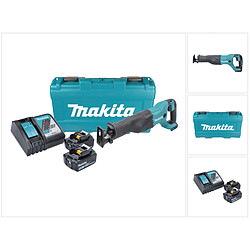 Makita DJR 186 RTK 18 V Li-Ion Scie récipro sans fil avec Boîtier de transport + 2x BL 1850 5,0 Ah Batterie + DC 18 RC Chargeur Rapide