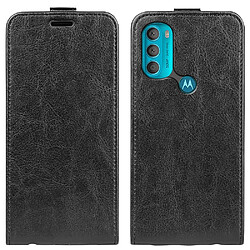 Coque en TPU + PU texture cheval fou avec porte-carte noir pour votre Motorola Moto G71 5G