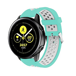 Acheter Wewoo Boucle métallique bande de montre bracelet en silicone trou rond bicolore pour Galaxy Watch Active 20mm