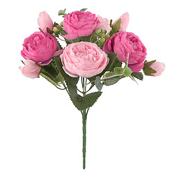 Bouquet de mariée en pivoine de soie artificielle pour décoration de maison de mariage, rose pêche