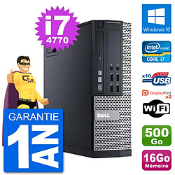 PC Dell 9020 SFF Intel Core i7-4770 RAM 16Go Disque Dur 500Go Windows 10 Wifi - Occasion