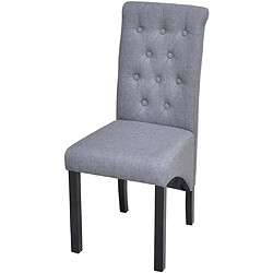 Acheter Decoshop26 Lot de 4 chaises de salle à manger cuisine dossier capitonné en tissu gris clair CDS021520