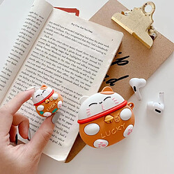 GUPBOO Airpods Coque Housse Étui Protecteur Compatible pour AirPods1/2-Silicone de dessin animé mignon chat chanceux