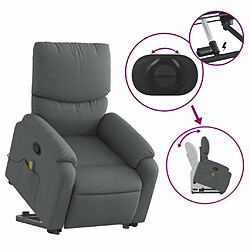 Maison Chic Fauteuil Relax pour salon, Fauteuil de massage inclinable Gris foncé Tissu -GKD38348 pas cher