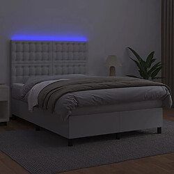 Avis vidaXL Sommier à lattes de lit avec matelas et LED Blanc 140x190 cm