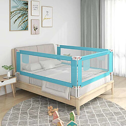 vidaXL Barrière de sécurité de lit d'enfant Bleu 150x25 cm Tissu