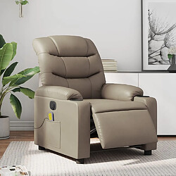 vidaXL Fauteuil de massage inclinable électrique cappuccino similicuir