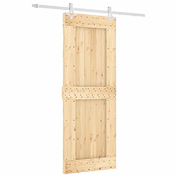 vidaXL Porte coulissante et kit de quincaillerie 80x210 cm pin massif