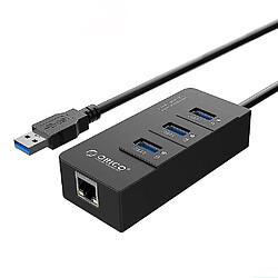 Universal HR01-U3 3 ports Super Speed USB3.0 Splitter du moyeu avec carte réseau Ethernet externe Gigabit Ethernet