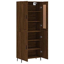 Avis vidaXL Buffet haut Chêne marron 69,5x34x180 cm Bois d'ingénierie