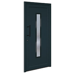 vidaXL Porte d'entrée anthracite 98x208 cm PVC