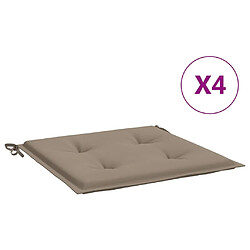 vidaXL Coussins de chaise jardin lot de 4 taupe 50x50x3cm tissu oxford