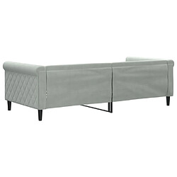 Maison Chic Lit de jour, Lit de repos pour Salon Chambre,Canapé-lit,Lit d'invité gris clair 90x200 cm velours -MN72069 pas cher